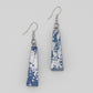 Blue and Silver Geometric Statement Earrings