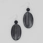 Oval Black and Silver Statement Earrings