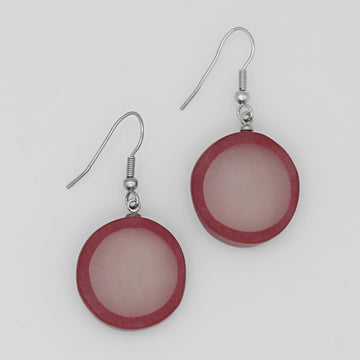 Red Frosted Resin Earrings