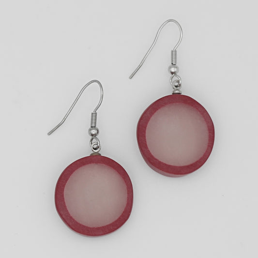 Red Frosted Resin Earrings