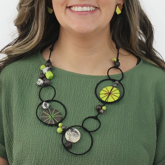 Lime Hayden Disk Necklace