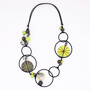 Lime Hayden Disk Necklace
