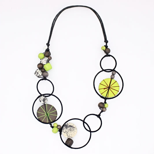 Lime Hayden Disk Necklace