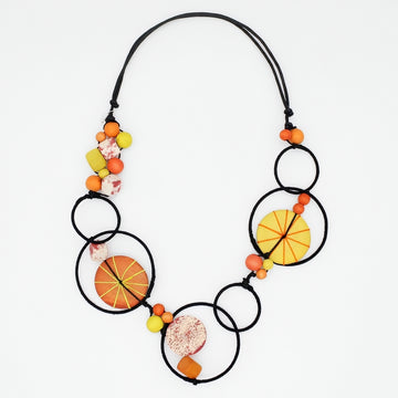 Orange Hayden Disk Necklace