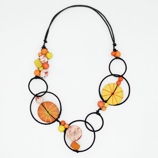 Orange Hayden Disk Necklace