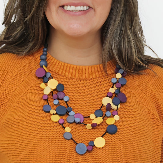 Mustard Multi Strand Millie Necklace