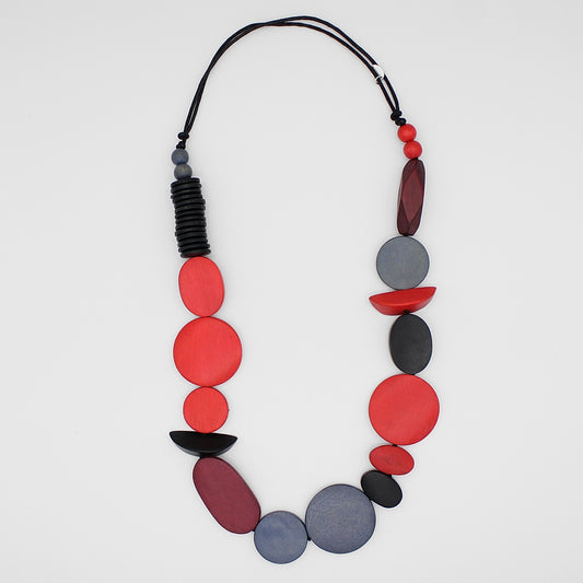 Red Lyric Necklace - Sylca Designs - Chunky Jewelry 