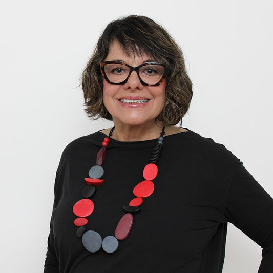 Red Lyric Necklace - Sylca Designs - Chunky Jewelry 