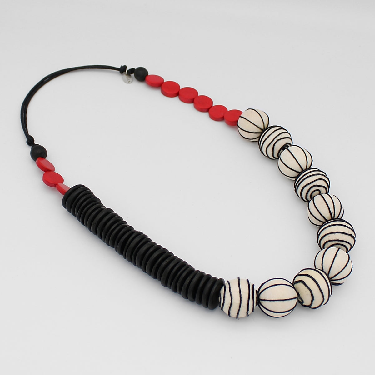 Red Anaya Wrapped Bead Necklace