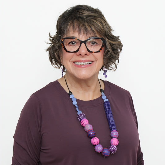 Purple Anaya Wrapped Bead Necklace - Sylca Designs - Chunky Jewelry 