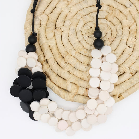 Black and White Solar Eclipse Necklace