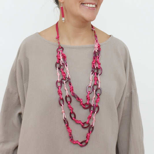 Knotted Fuchsia Sienna Necklace
