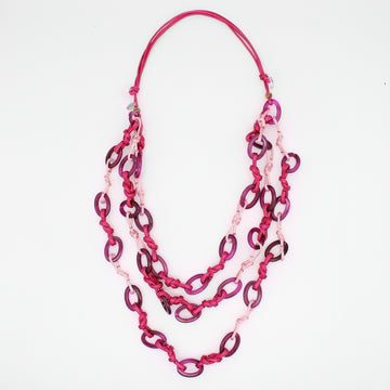 Knotted Fuchsia Sienna Necklace