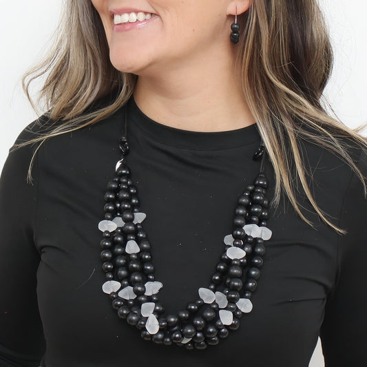 Black Multi Strand Cecilia Necklace