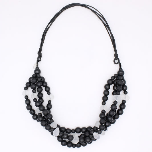 Black Multi Strand Cecilia Necklace