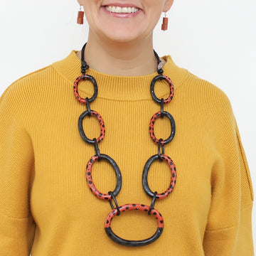 Sunset Orange Aubrey Link Necklace