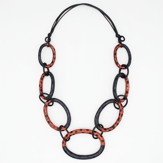 Sunset Orange Aubrey Link Necklace