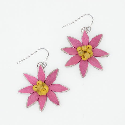 Pink and Yellow Amaya Flower Earrings
