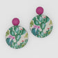 Cactus Decoupage Earrings