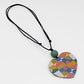 Multi Color Geometric Heart Pendant Necklace