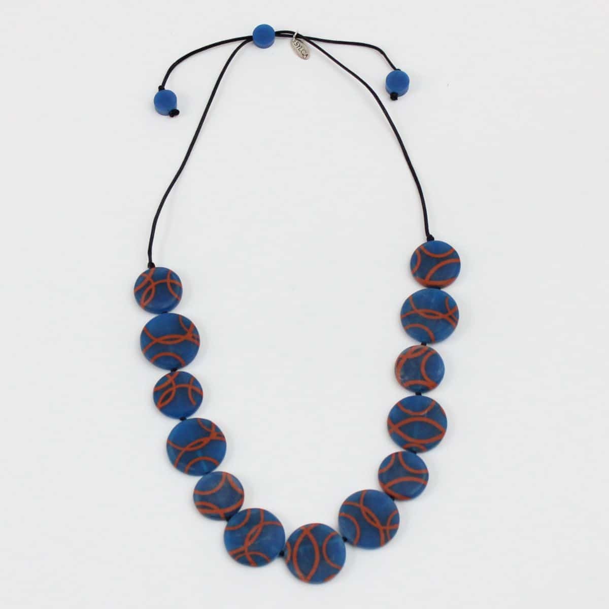 blue and orange bold NECKLACE