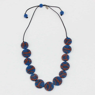 blue and orange bold NECKLACE