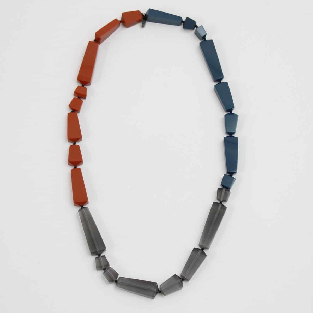 Blue and orange bold necklace