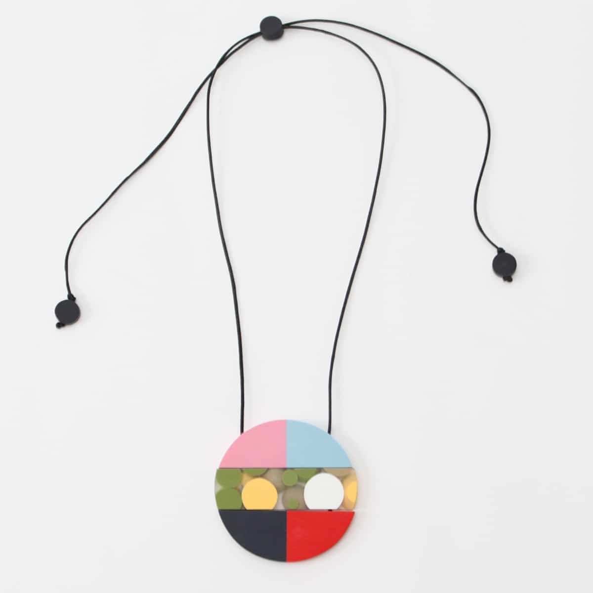 Colorful Polka Dot Pendant Necklace