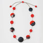 Red and Navy Resin Necklace