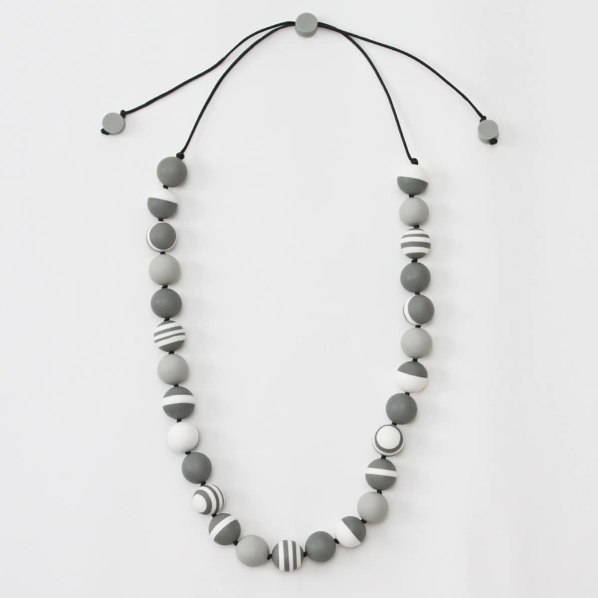 Grey Beaded Resin Necklace