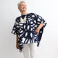 blue and white hand-painted top