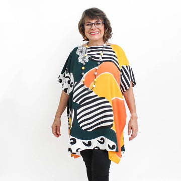 Abstract Nikola Short Caftan-Sylca Designs