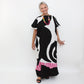 Black and Pink Swirl Kaftan