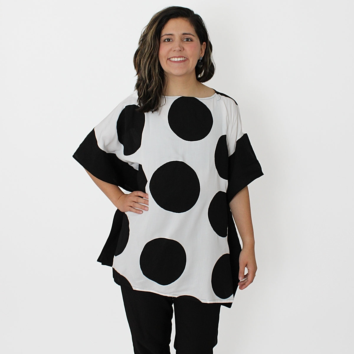 Black and White Polka Dot Blouse