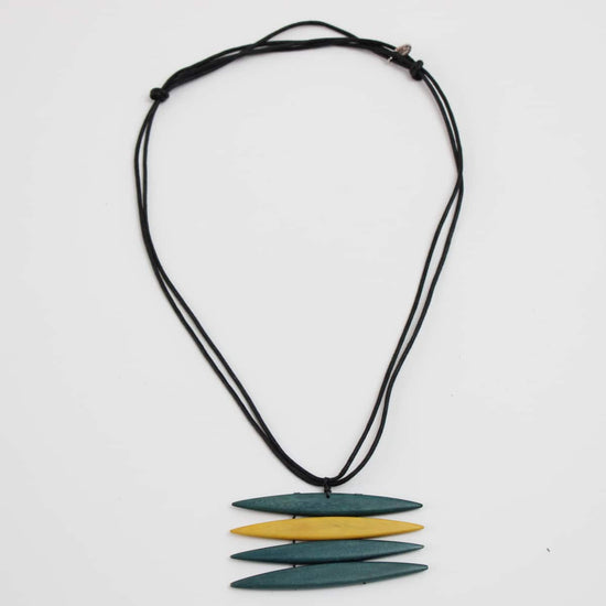 Teal and Yellow Sofia Necklace - Sylca Designs - Chunky Jewelry 