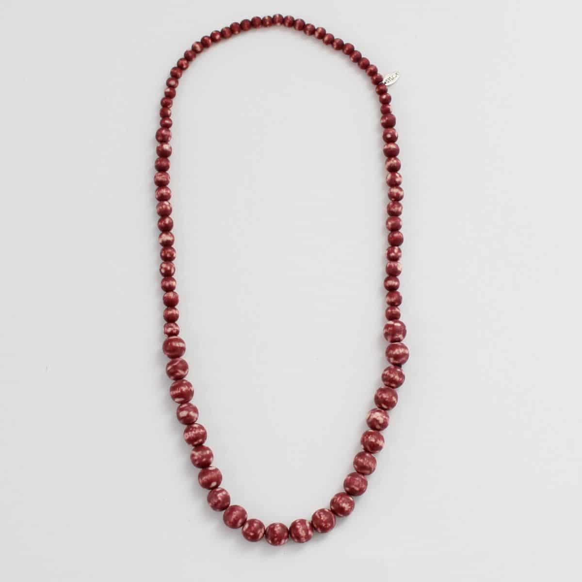 red wood beaded necklace