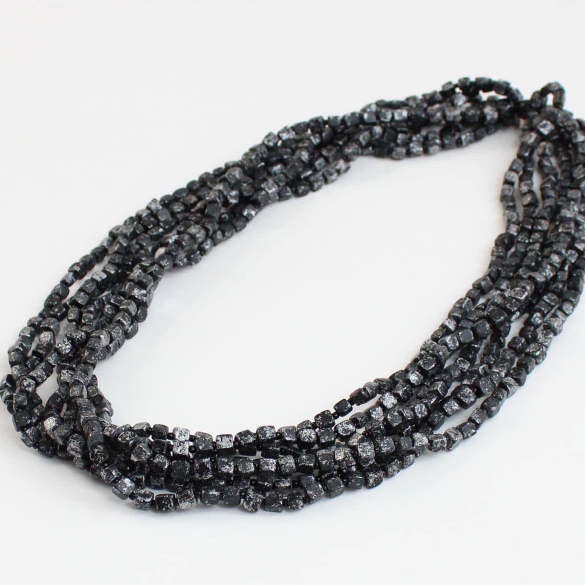 Silver Multi Strand Beaded Lacey Necklace – Sylca Designs