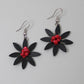 Black and Red Amaya Flower Earrings