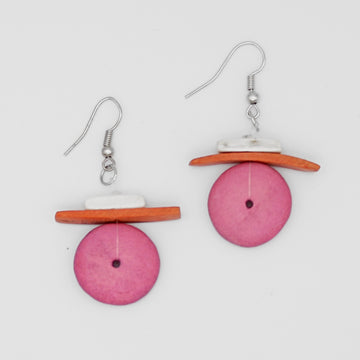 Orange and Pink Elaine Earrings