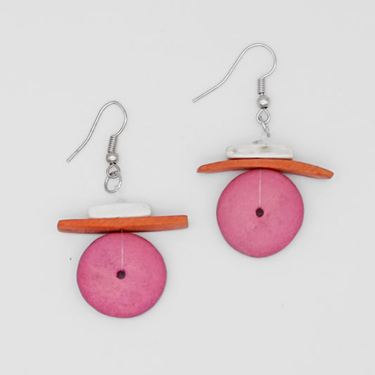 Orange and Pink Elaine Earrings