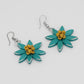 Teal Amaya Flower Earrings