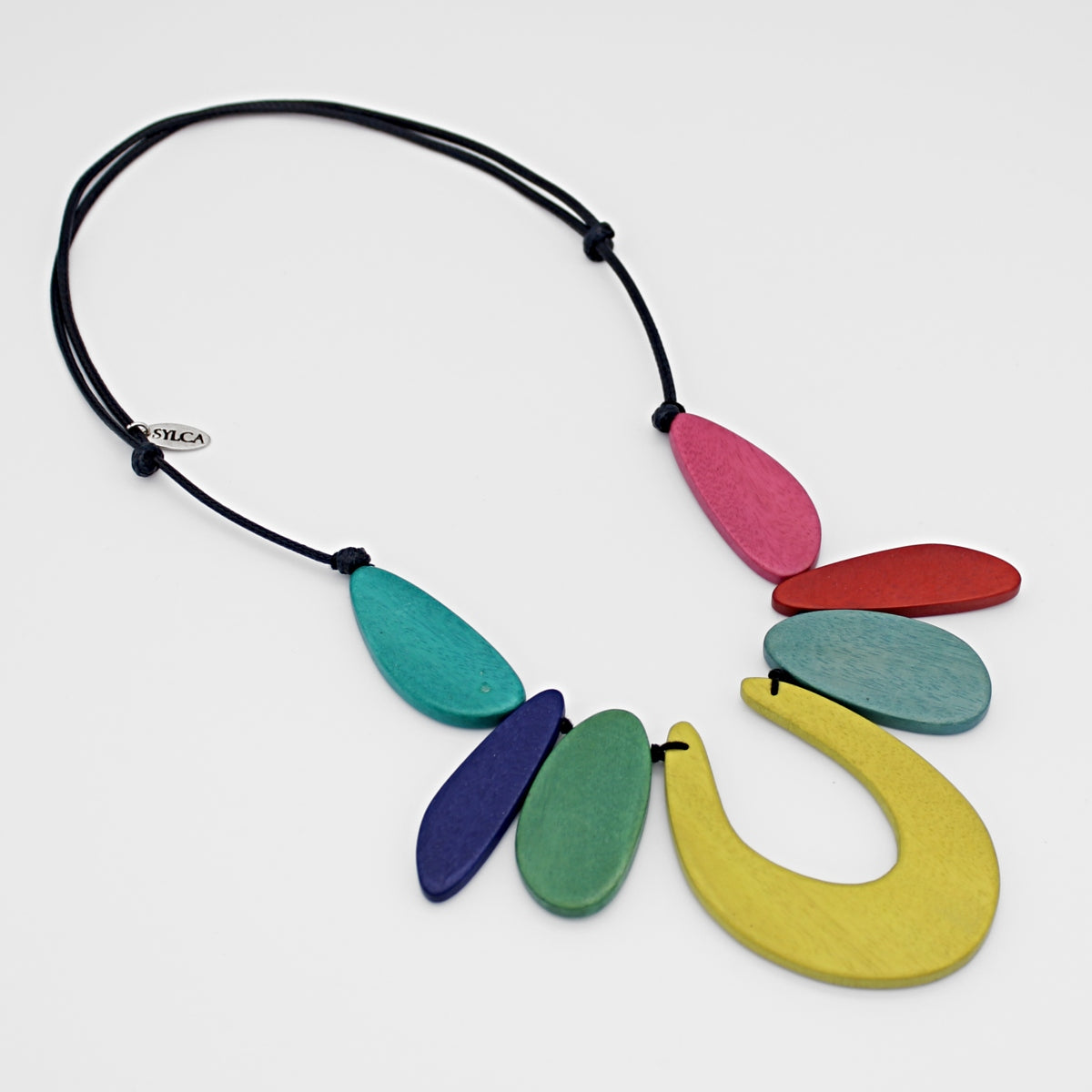Emery Open Curve Multi-Color Necklace