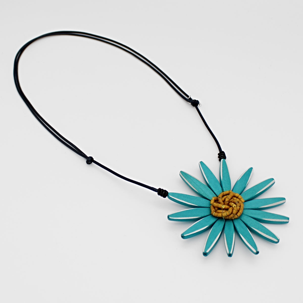 Teal Amaya Flower Statement Necklace