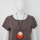 Orange Round Double Whitney Pendant