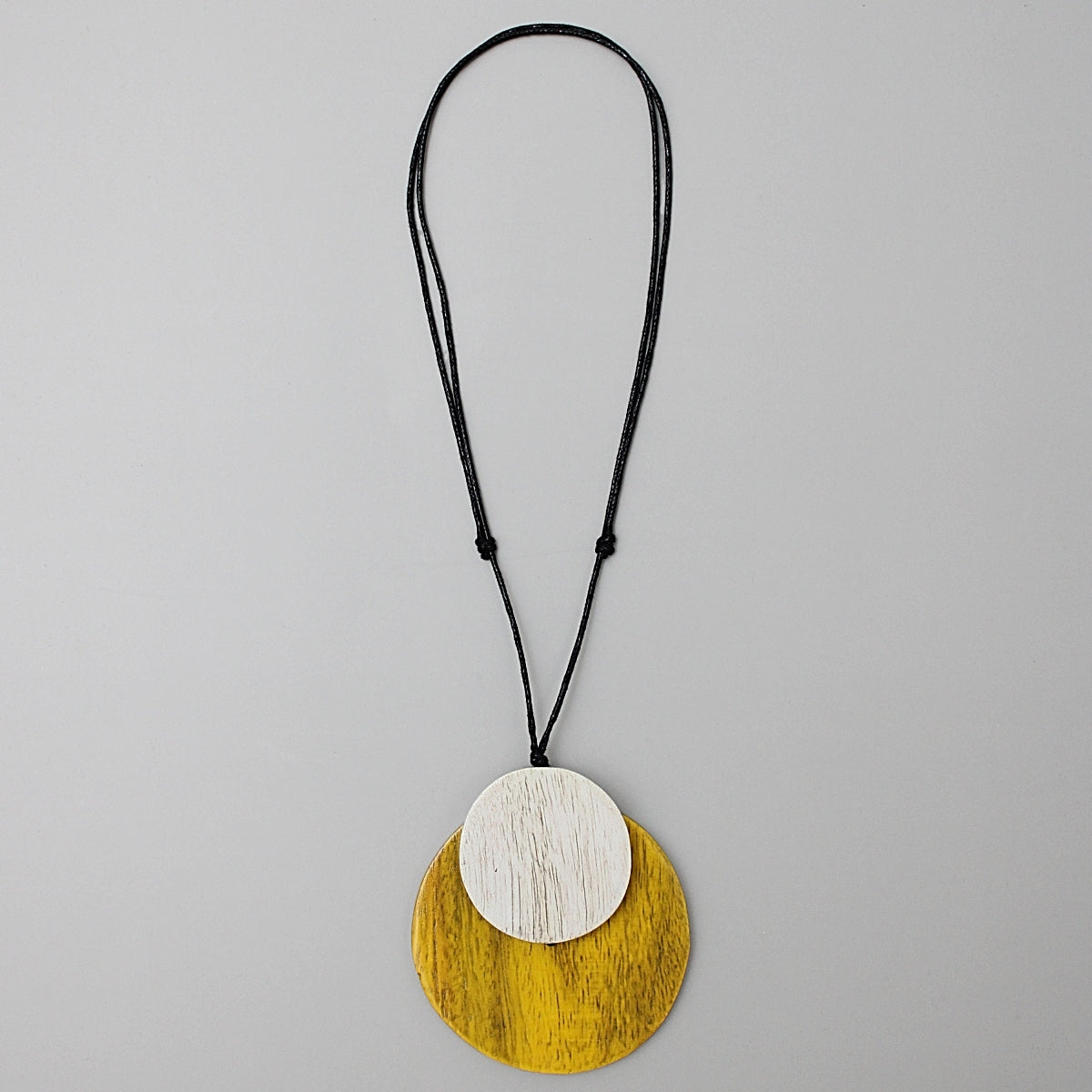 Whitney Designs Yellow Round Double Whitney Pendant - Handcrafted Wooden Necklace ...