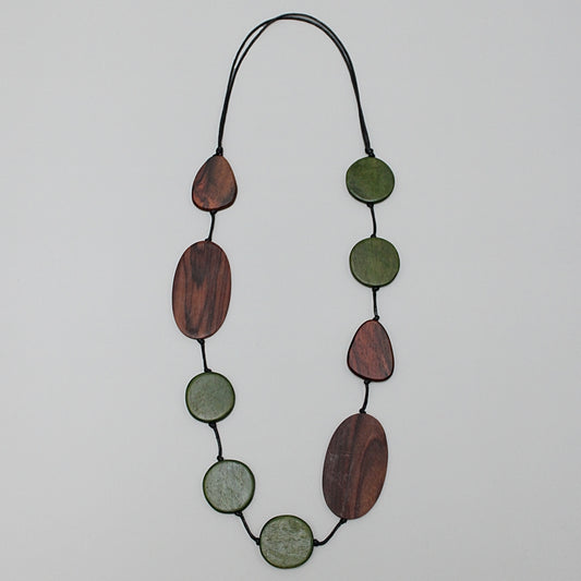 Green and Wood Emory Necklace