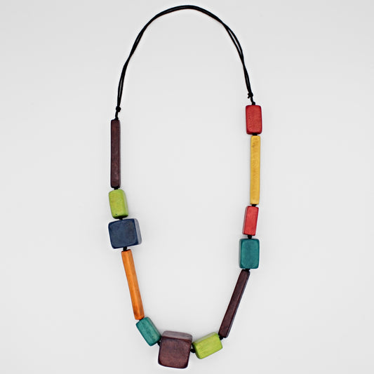 Multi Color Briella Block Necklace