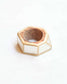 White and Gold Geometric Ring