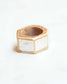 White and Gold Geometric Ring
