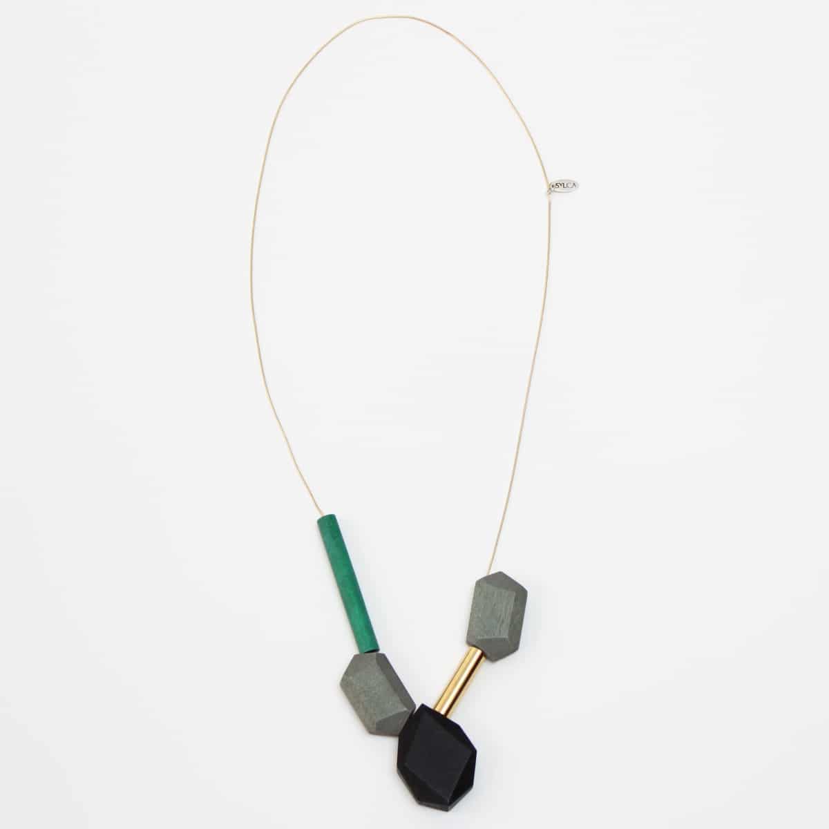 Bold Geometric wooden Necklace